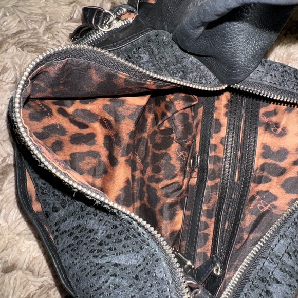B. MAKOWSKY black snake print leather bucket bag
